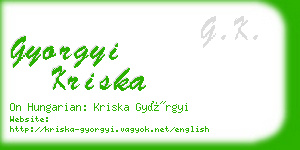 gyorgyi kriska business card